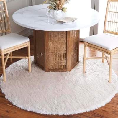 Abbildung von SAFAVIEH Zottelig Teppich für Wohnzimmer, Esszimmer, Schlafzimmer Paris Shag Collection, Hoher Flor, Elfenbein, 152 X cm