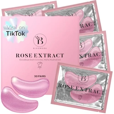 Abbildung von BLOOMORA Rosen Augenpads (30 Paare) Eye Pads mit Niacinamid &amp; Hyaluron Gegen Augenringe Entfernen Patches