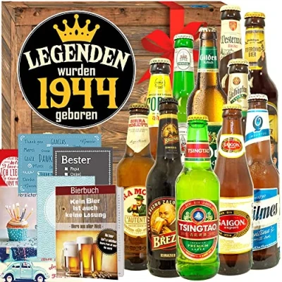 Abbildung von Legenden 1944 ++ 12x Bier Welt und DE Geburtstagsgeschenk 80. Männer zum Geburtstag