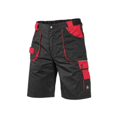 Abbildung von CXS Herren Arbeitsshorts Professionell Sehr Stabile Strapazierfähige Shorts Arbeitshose Gartenhose Bundhose Gartenshorts (Schwarz Rot, 46)