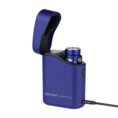 Abbildung von Olight Baton 4 Premium Kit Taschenlampe Aufladbar Regal Blue
