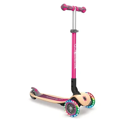 Abbildung von Globber Dreiradscooter &quot;PRIMO FOLDABLE WOOD LIGHTS, mit Leuchtrollen und Holzdeck&quot;