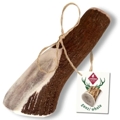 Abbildung von ChronoBalance® XXL Kaustange für Hunde ganze Stücke als Kauspielzeug: 100% Hirschgeweih Hunde, Hundespielzeug, Leckerli Zahnpflege, Kausnack, Geweih Kauknochen, Natürlich ohne Zusätze (1er Set)