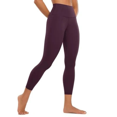 Abbildung von CRZ Yoga Butterluxe Damen High Waist 3/4 Leggings Capri Blickdicht Sport Fitness Sommer Sporthose 58cm Dunkellila 40