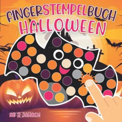 Abbildung von Fingerstempelbuch Ab 2 Jahren Halloween: Fingerfarben Stempelbuch 2. Bastelbuch für Jungen und Mädchen Fingerstempeln, Malen Basteln! Das große Fingerstempel Buch Kinder