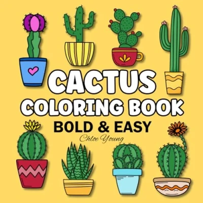 Abbildung von Bold &amp; Easy Coloring Book: Simple Large Print Cactus and Succulent Designs for Adults, Kids, Seniors
