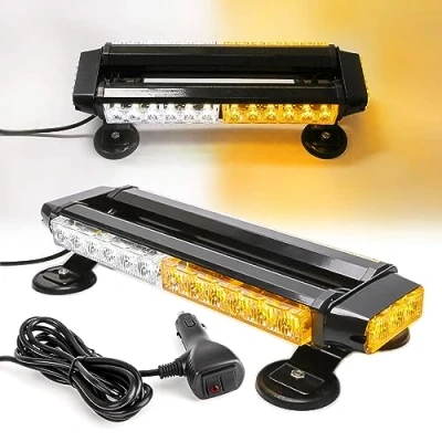 Abbildung von ROUTEKING 30 LED Rundumleuchte Orange White Warnleuchte Magnet Gelb Blitzer Lampe 7 Modi für Truck Traktor Auto LKW 12/24V Warnlicht Blinkleuchte Strobe Beacon Decke Light IP65 Magnetische
