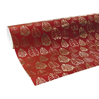 Abbildung von Clairefontaine 211739C Geschenkpapier Premium (50x0,70m, 80g/qm) 1 Rolle Weihnachten Rot/Gold