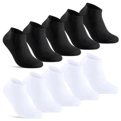 Abbildung von 10 Paar Sneaker Socken Herren kurze Baumwolle 10810 (Schwarz Weiß 47 50)