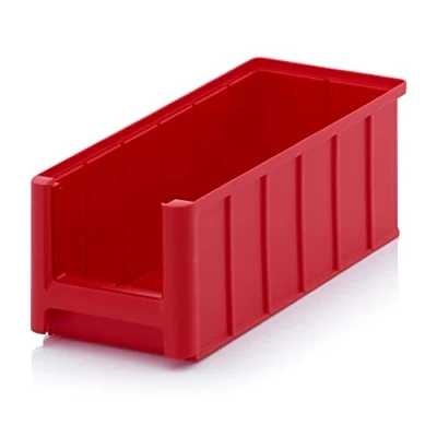 Abbildung von Creativ Ladenbau GmbH Sichtlagerkasten/Sichtbox/Stapelbox/Lagerbox/Sortierkasten/Sortierbox in Größe 3 lang, stapelbar, Farbe: rot (Verkehrsrot ähnlich RAL3020)