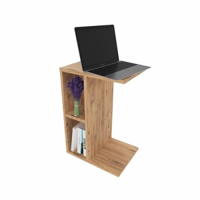 Abbildung von sugodesign Beistelltisch, multifunktionaler Couchtisch, stylischer Fernsehtisch, weiß, Holz Optik, Eiche Lowboard, Fernsehschrank, TV Regal, Wohnzimmertisch, Esstisch (Holz Optik)