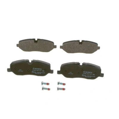 Abbildung von BOSCH 0 986 494 147 Bremsbelagsatz Low Metallic mit Montageanleitung, Anti Quietsch Blech, Schrauben LAND ROVER: Discovery 3