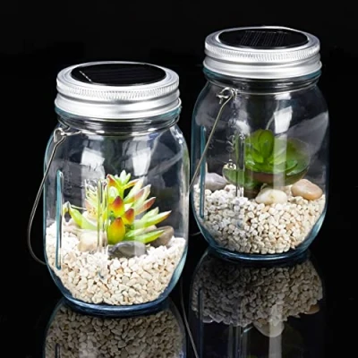 Abbildung von relaxdays Gartenleuchte Solarlampe Glas im 2er Set