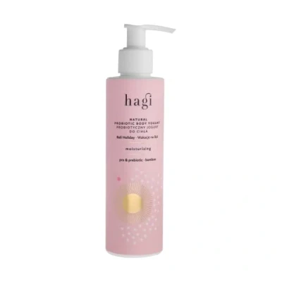 Abbildung von Hagi Bali Holiday Natürliches Probiotisches Körperjoghurt, Pflegende Formel mit Aloe Vera, Probiotika und Exotischen Hibiskus Bambusextrakten für Glatte Hydratisierte Haut, 200 ml