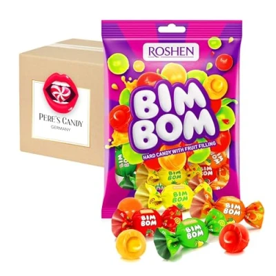 Abbildung von ROSHEN Bim Bom Gefüllte Hartkaramellen Mischung 1 kg Bonbons, Lutschbonbons von Pere&#039;s Candy Box mit Geschenk