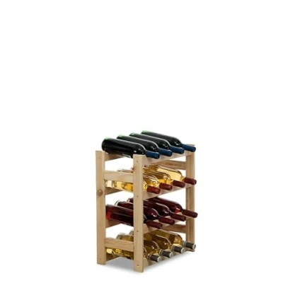 Abbildung von PROREGAL Weinregal PINOTWINE HxBxT 54x43x25cm 16 Flaschen Massives Kiefernholz Natur unbehandelt Weinhalter Weinständer Flaschenständer Flaschenregal Holzregal