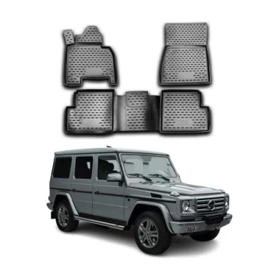 Abbildung von OMAC Gummimatten Fußmatten kompatibel mit Mercedes G Klasse W463 1990 2018 TPE Schwarz 4X