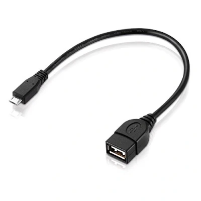 Abbildung von conecto OTG Kabel, Micro USB B Stecker auf A Buchse, vergoldet, 20cm, schwarz