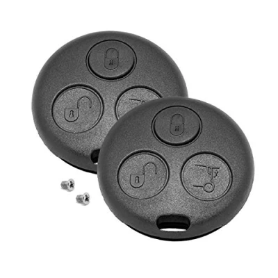 Abbildung von MT KEY 2X Schlüsselgehäuse Auto Schlüssel kompatibel mit SMART 450 Fortwo Roadster Cabrio Coupe 98 07 Fernbedienung Gehäuse