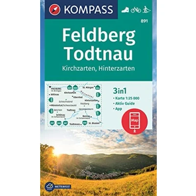 Abbildung von KOMPASS Wanderkarte 891 Feldberg, Todtnau, Kirchzarten, Hinterzarten 1:25.000: 3in1 mit Aktiv Guide inklusive Karte zur offline Verwendung in der App. Fahrradfahren. Langlaufen.