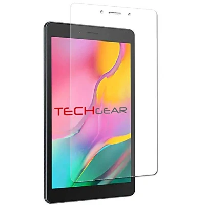 Abbildung von TECHGEAR Galaxy Tab A8 2019 8.0 Zoll Schutzfolie (SM T290 /SM T295) Ultra Klare Kompatibel mit Samsung A Reinigungstuch + Applikationskarte