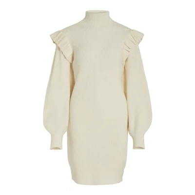Abbildung von VILA Vibooba Frill Strickkleid, Damen, Größe: Medium, Birch