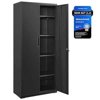 Abbildung von SONGMICS Aktenschrank Mehrzweckschrank, Aufbewahrungsschrank, für Garage