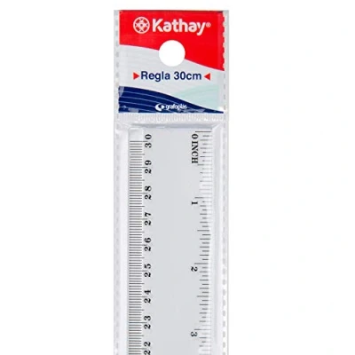 Abbildung von Kathay 86420200 Lineal aus Kunststoff, 30 cm, transparent, perfekt für die Schule