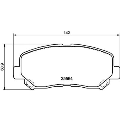 Abbildung von HELLA 8DB 355 020 511 Bremsbelagsatz inkl. Verschleißwarnkontakt mit Zubehör MAZDA: CX 5 I, II