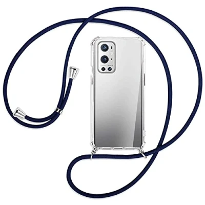 Abbildung von mtb more energy® Handykette kompatibel mit OnePlus 9 (6.55&#039;&#039;) dunkelblau Smartphone Hülle zum Umhängen Anti Shock Full TPU Case