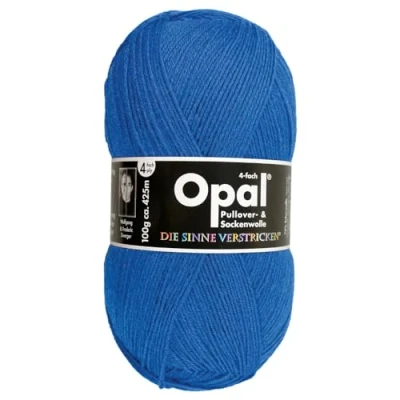 Abbildung von Frida&#039;s Wollhaus Opal 100 g Uni 4 fach Sockengarn Strümpfe Stricken filzfrei Wolle 35 Farben (5188 Blau)