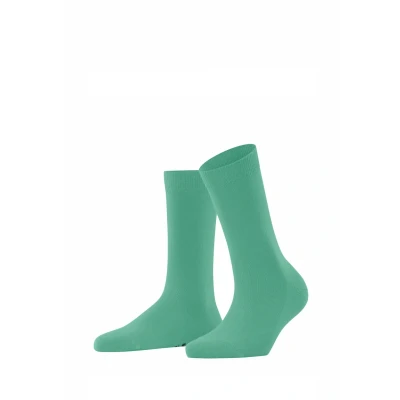Abbildung von FALKE Damen Socken Family W So nachhaltige Baumwolle einfarbig 1 Paar, Türkis Ocean Green 7506, 35 38