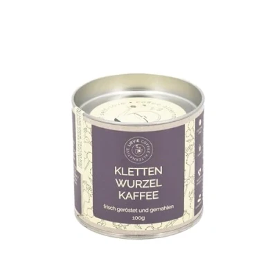 Abbildung von Kaffee aus 100% Klettenwurzel von LIEVIE. Koffeinfreie Kaffeealternative 100g ein perfektes, reichhaltiges Aromagetränk zur Entspannung und Revitalisierung nach dem Essen.