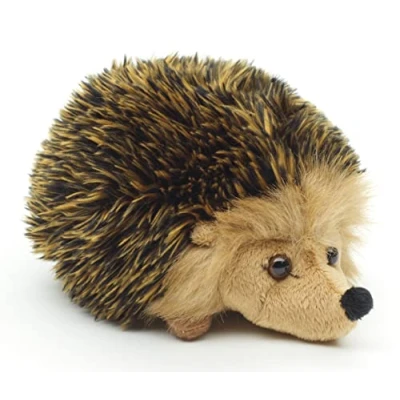 Abbildung von Uni Toys Kuscheltier Igel gold braun oder grau 15 cm (Länge) Plüsch, Plüschtier, zu 100 % recyceltes Füllmaterial