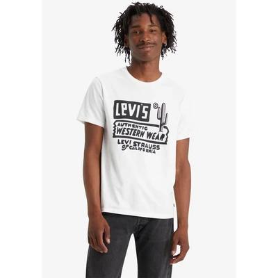 Abbildung von Levi&#039;s Graphic Crewneck TEE Tshirt print, Herren, Größe: Small, Western wear white