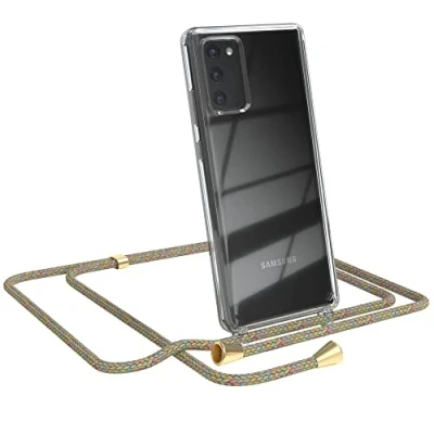Abbildung von EAZY CASE Handykette kompatibel mit Samsung Galaxy Note 20 / 5G Handyhülle Umhängeband, Handykordel Schutzhülle, Silikonhülle, Hülle Band, Stylische Kette, Rainbow