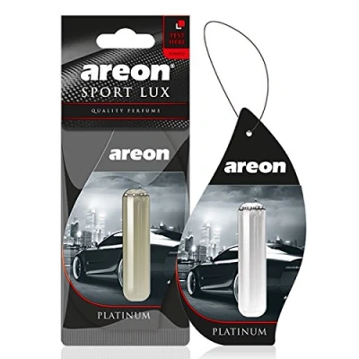 Abbildung von AREON Liquid Auto Parfüm Sport Lux Platin Autoduft Hängend Duftflakon Flakon Lufterfrischer Aufhängen Anhänger Spiegel 5ml Schwarz 3D Set (Platinum Pack x 3)
