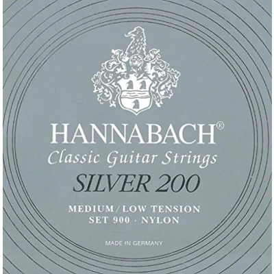 Abbildung von Hannabach Klassikgitarrensaiten Serie 900 Medium Low Tension Silver 200 E6w 9006MLT