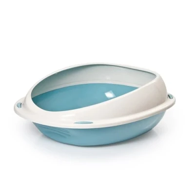 Abbildung von Cat Centre Katzenklo Offen Abgesenkter Einstieg Katzentoilette Ohne Deckel Abgerundete Ecken Blau L 57 x 40 cm