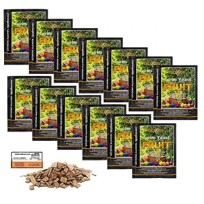 Abbildung von 13 x Turbohefe Alcotec Turbo Fruit 60g, Hefe zur Fruchtgärung, Hefe, für Maische, die Gärung, Wodka