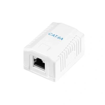 Abbildung von Faconet CAT 6A Anschlussdose Aufputzbox 1x RJ45 STP Netzwerkdose Aufputz geschirmt 10 Gigabit 500Mhz Universal AWG 22 26 cat7