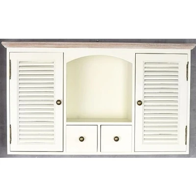 Abbildung von Nostalgischer Wandschrank im Shabby Chic Stil Antik Oberfläche Holz 82x50 cm HMB054 Palazzo Exklusiv