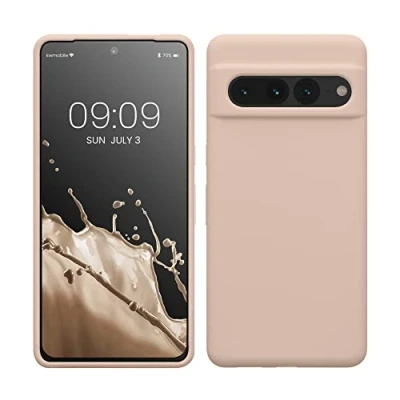 Abbildung von kwmobile Hülle kompatibel mit Google Pixel 7 Pro Silikon Handy Case Handyhülle weiche Oberfläche kabelloses Laden Coconut Swirl