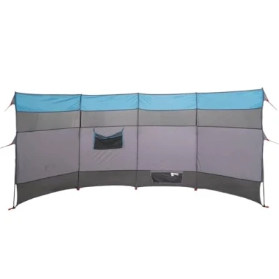 Abbildung von vidaXL Camping Windschutz, Sichtschutz mit Steckverbindungssystem, Sonnenschutz Netzfenster, Strandwindschutz, Blau 185T Polyester