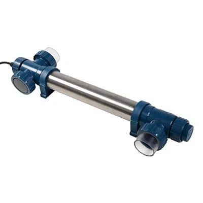 Abbildung von AquaForte Midi Power UVC 75 Watt, kurze Lampen und Edelstahlgehäuse, maximaler Durchfluss von 20m3 pro Stunde, für einen klaren Teich mit gesunden Fischen ohne Chemikalien, silber