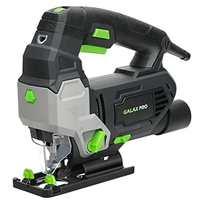 Abbildung von GALAX PRO Elektro Stichsägen mit Laserführung 3000 RPM 800W 6 variabler Geschwindigkeit, 0 4 Orbital Position, Doppelseitenschnitt (0 45), Schnitttiefe in Metall/Holz 10mm/100mm