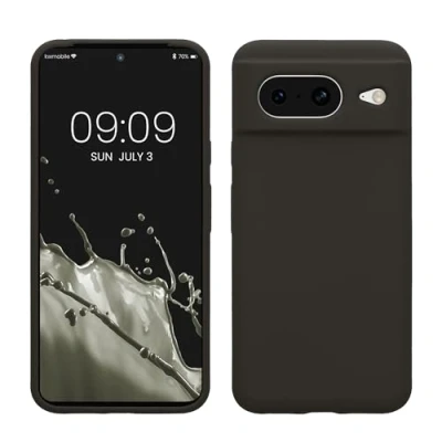 Abbildung von kwmobile Hülle kompatibel mit Google Pixel 8 Silikon Handy Case Handyhülle weiche Oberfläche kabelloses Laden Olivgrün matt