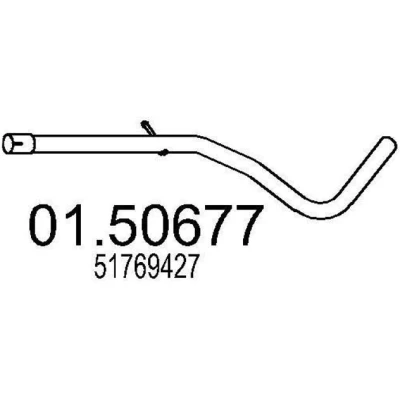 Abbildung von MTS 01.50677 Mittelschalldämpfer 1180 FIAT: Stilo Schrägheck, BRAVO 2, Multi Wagon
