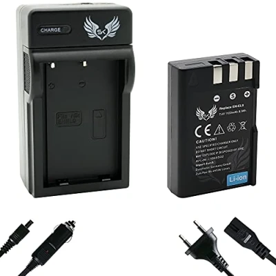 Abbildung von SK Akku Nikon EN EL9 1100mAh + Ladegerät Charger für DSLR D40 D40A D40C D40X D60 / D3000 D5000 /// EL9a EL9e