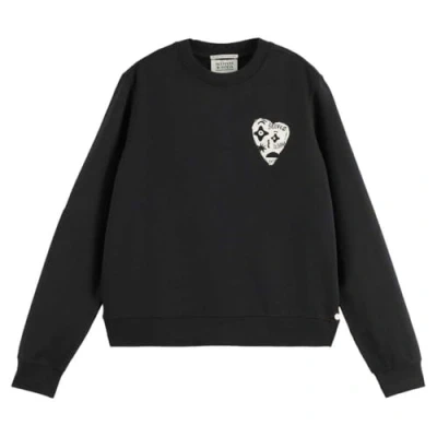 Abbildung von Scotch &amp; Soda Chest Artwork Regular FIT Sweatshirt, Damen, Größe: Medium, Black